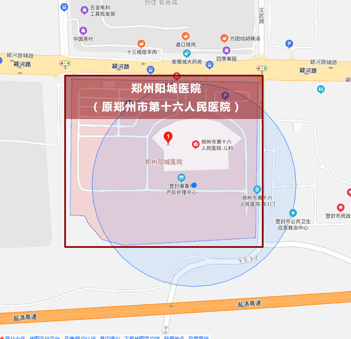 鄭州市陽城醫院位置信息