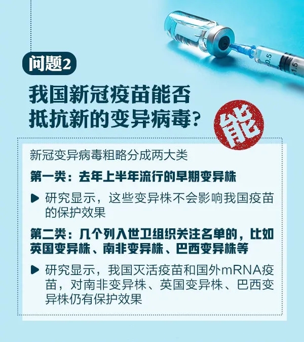 問題2，我國新冠疫苗能否抵抗新的變異病毒？