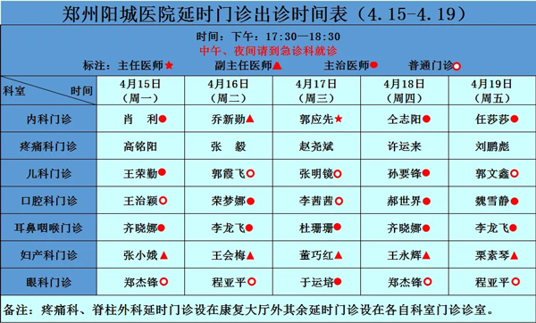 延時門診坐診信息